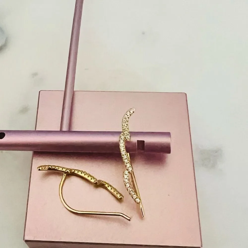 ADORNIA Swarovski Crystal Climber Earrings,‎ Diamonds, Gold, NWT - Picture 11 of 11